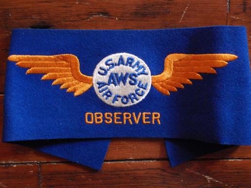 WW2 U.S Army Airforce AWS OBSERVER Armband