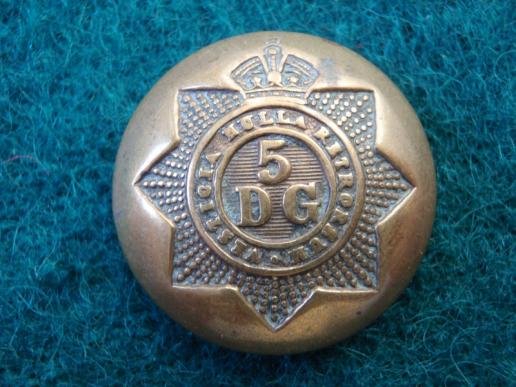 5th Dragoons Guards Large Brass Button
