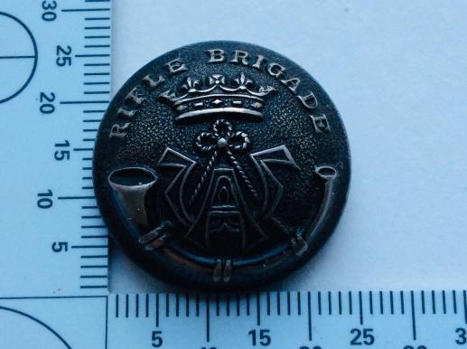 Rifle Brigade blackened white metal button by Gaunt