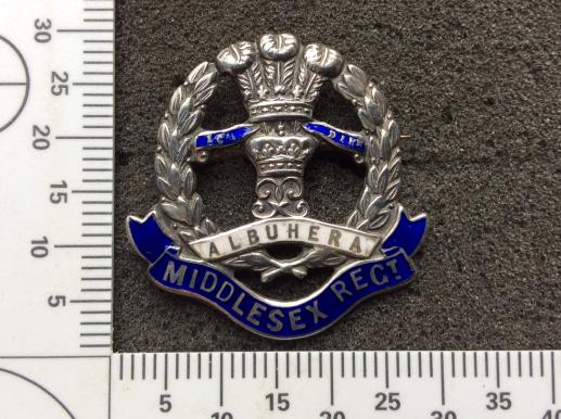 WW1 Middlesex Regiment Silver & Enamel Sweetheart 