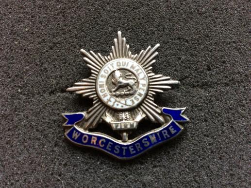 WW1 The Worcestershire Regiment Silver & Enamel Sweetheart 