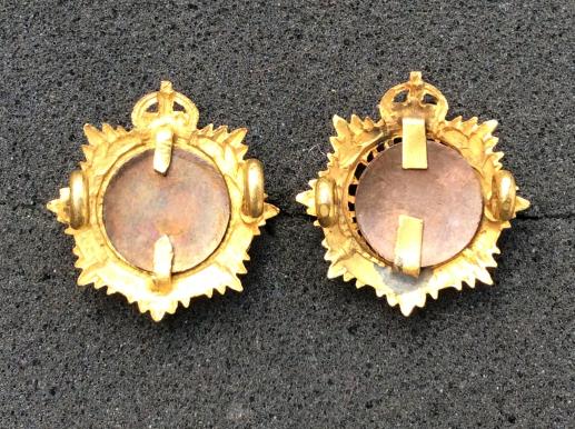 GV1 R.A.S.C Gilt And Enamel Officers Collar badges