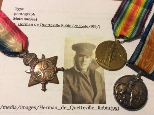Trio to Herman De Quetteville Robin 13th Bn AIF, Gallipoli & BEF