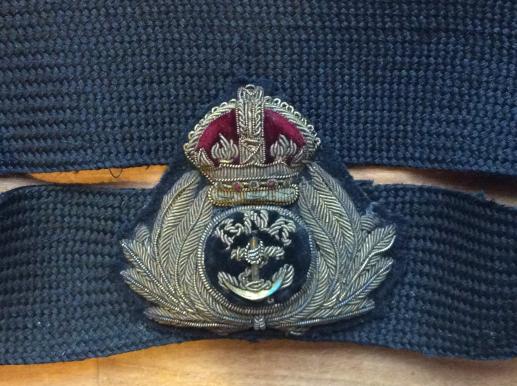 WW1 R.N.R ( Royal Naval Reserve) Officers Bullion Cap Badge