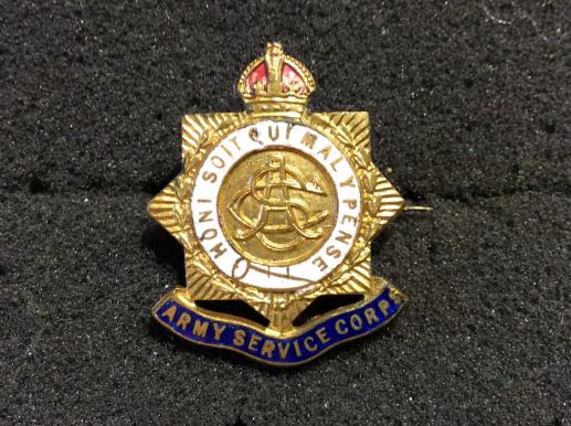 Post 1902 ASC ( Army Service Corps) Gilt & enamel Sweetheart 