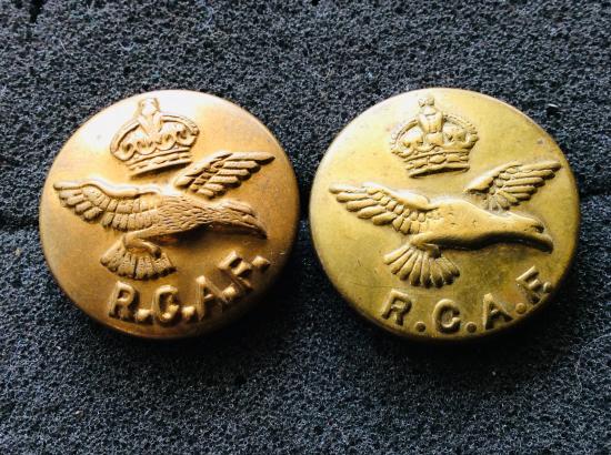 WW2 R.C.A.F large 25mm tunic buttons