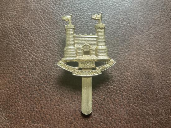 Anodised Loyal Suffolk Hussars all gold finish cap badge