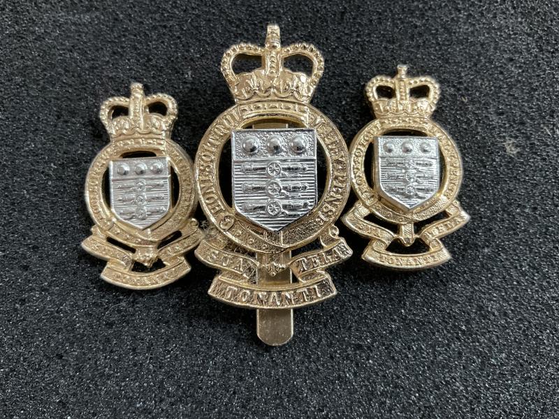 Anodised R.A.O.C (Tonanti version) cap badge and collars