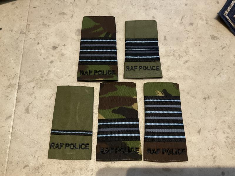 RAF Police officers rank slides, various ranks