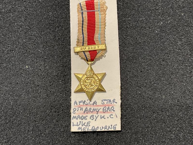 Australian made miniature Africa star & 8th Army bar