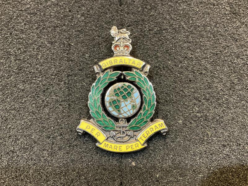 Royal Marines 1967 hallmarked silver & enamel sweetheart