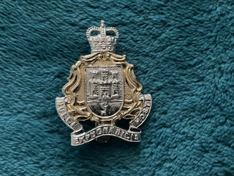 Anodised Gibraltar Regiment cap badge by Firmin