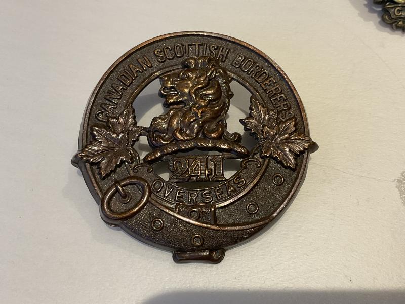 WW1 CEF 241st Infantry Batt (Canadian Scottish Borderers) Glengarry badge.