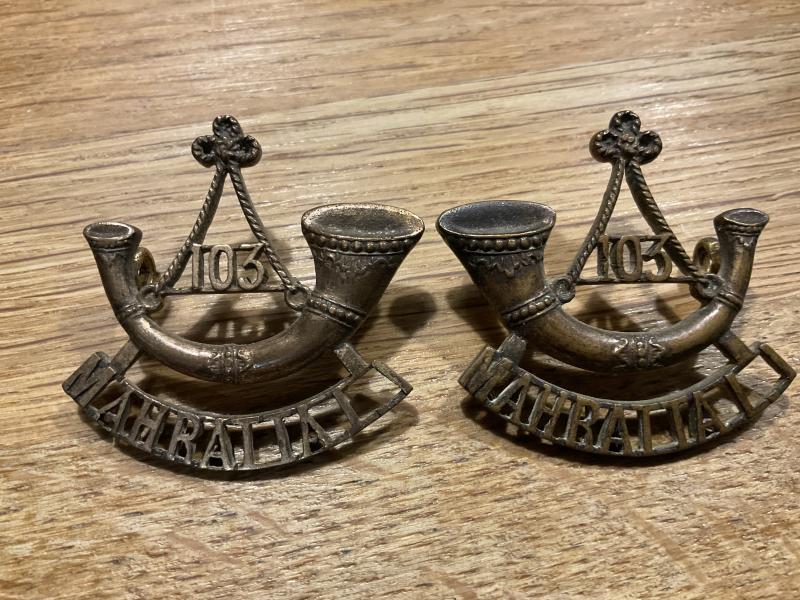 WW1 Indian Army 103rd MAHRATTA Light Infantry title.