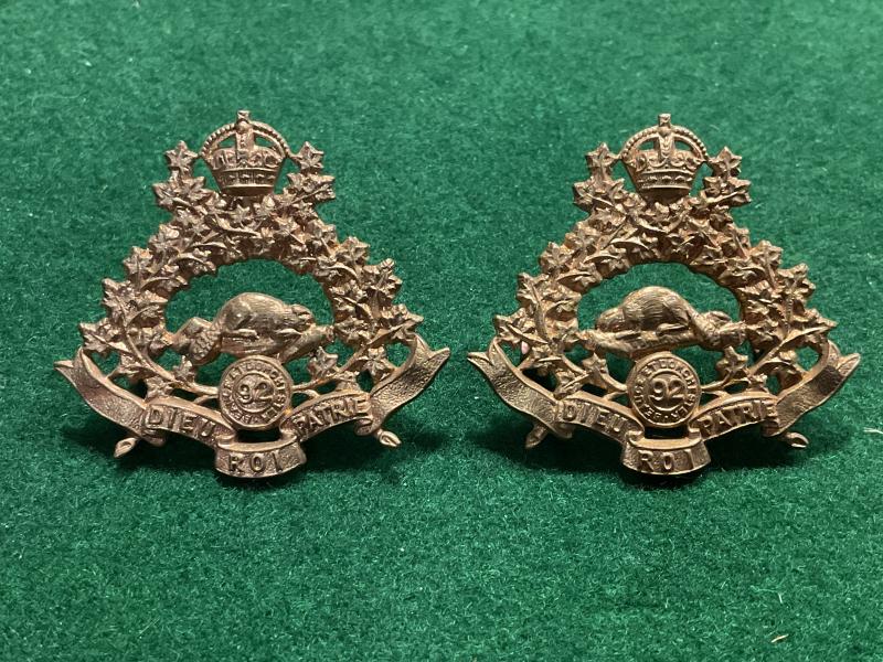 Canadian Militia; 92nd Dorchester Regiment collar badges