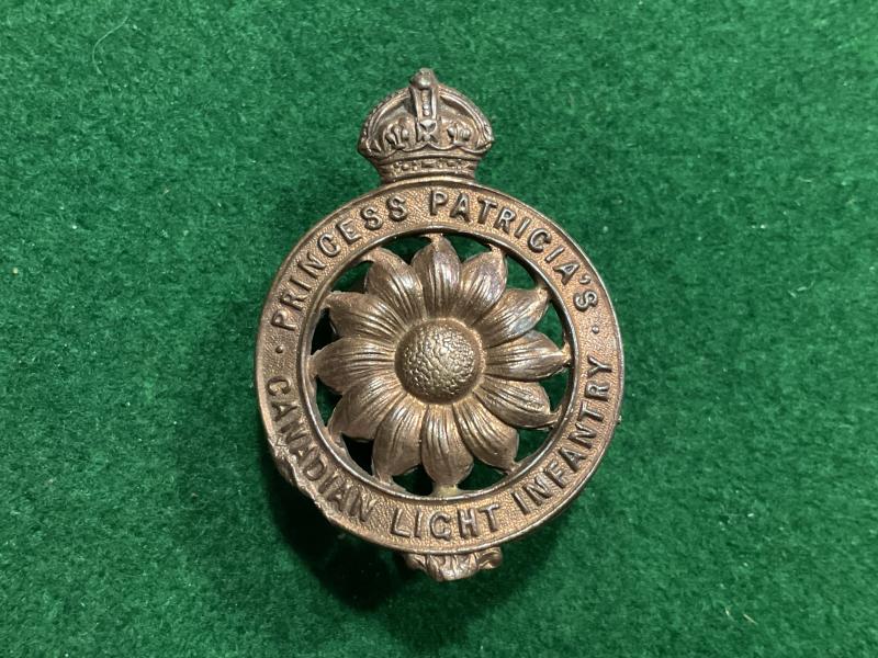 WW1 Pricess Patricias Canadian Light Infantry P.P.C.L.I cap badge