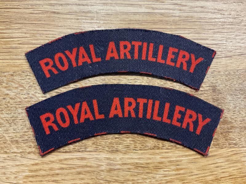 WW2 Printed ROYAL ARTILLERY shoulder titles