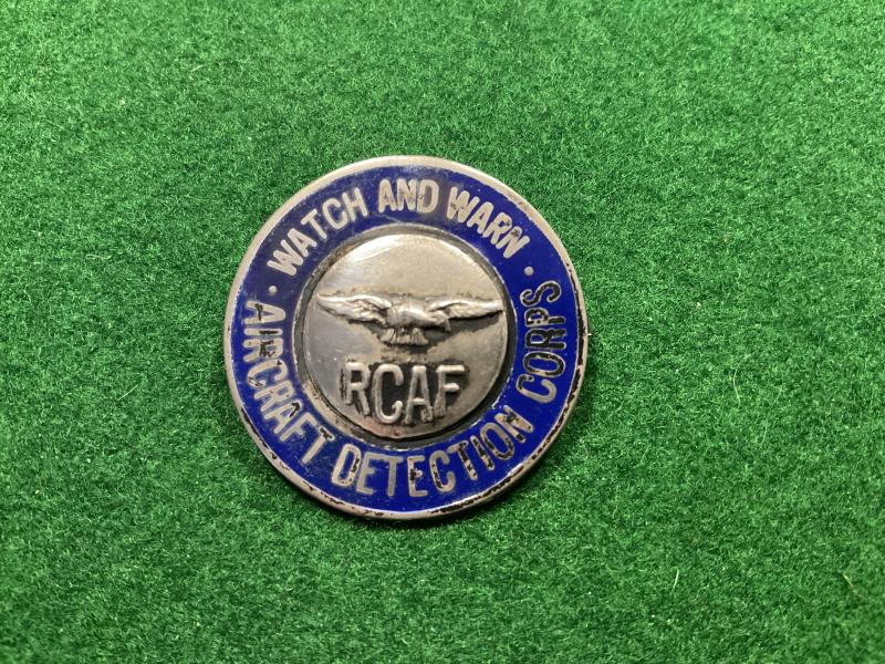 WW2 RCAF Watch & Worn Aircraft Detection Corps lapel badge