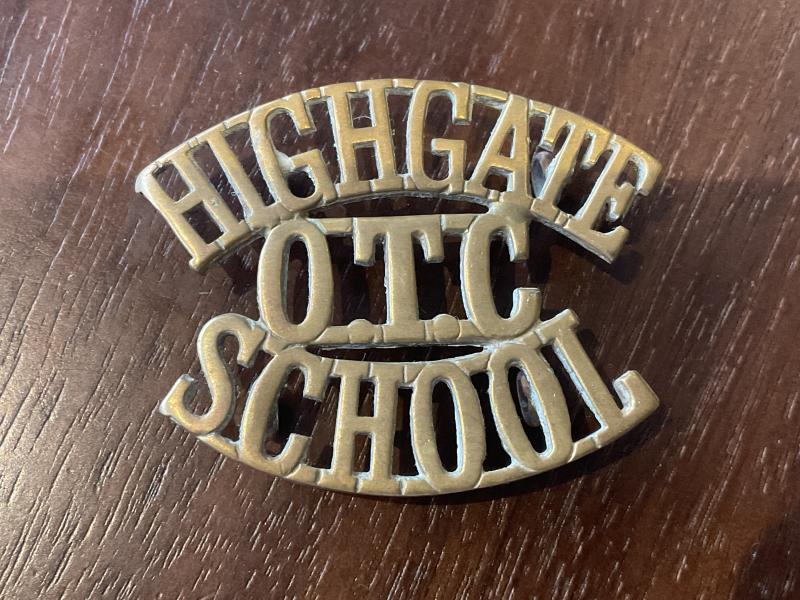 Highgate school O.T.C brass shoulder title.