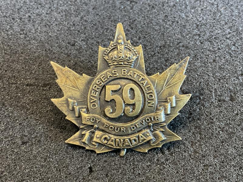 WW1 59th Infantry Battalion cap badge, “FOY POUR DEVOIR’ version.