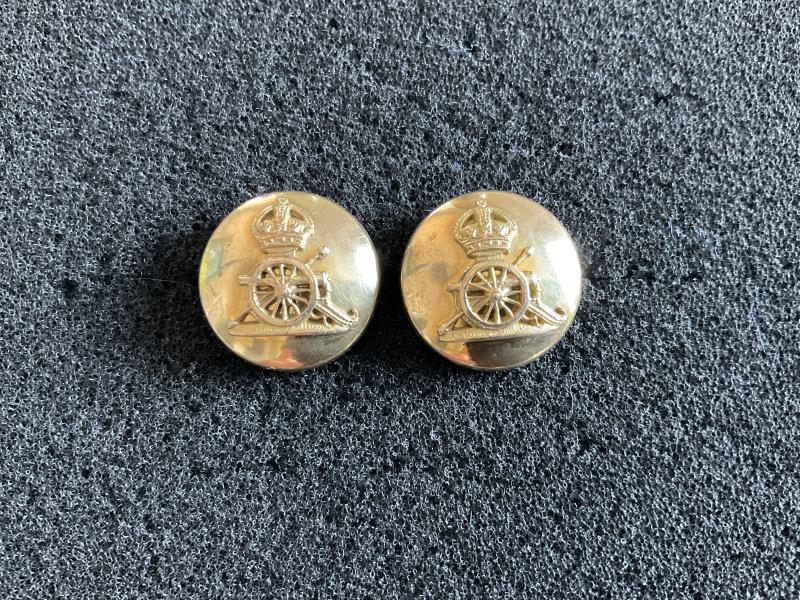 WW1/2 Royal Artillery 19mm Officers 2 part gilt buttons.
