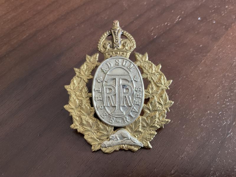 WW2 Canadian The Three Rivers Regiment ( Tank) Cap badge