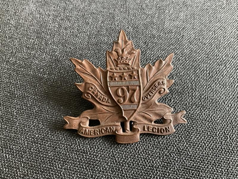 WW1 C.E.F 97th Overseas Inf Battalion cap badge