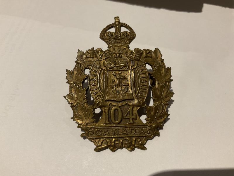 WW1 C.E.F 104th Infantry Battalion cap badge by C & S Co