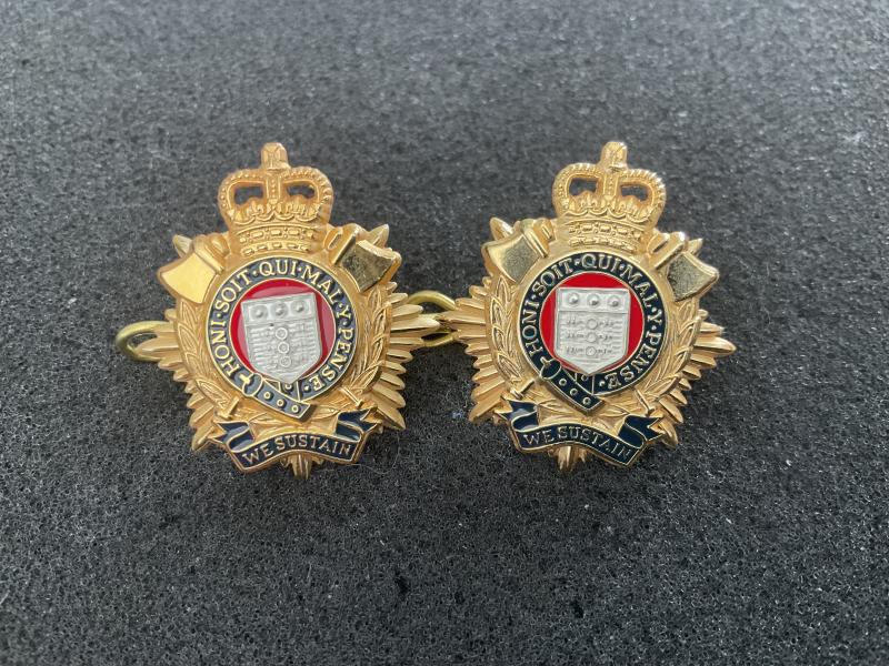 Officers Royal Logistics Corps collar badges.