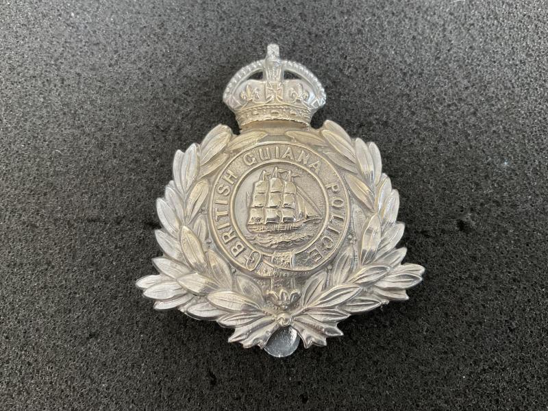 K/C British Guiana Police helmet plate circa 1902-39