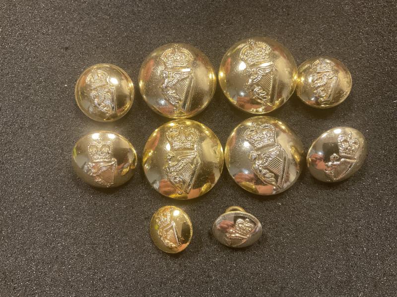 Anodised Irish Guards buttons K/C & Q/C buttons x 10