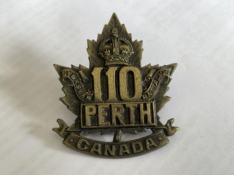 WW1 C.E.F 110th Battalion (Stratford, Ontario) cap badge.