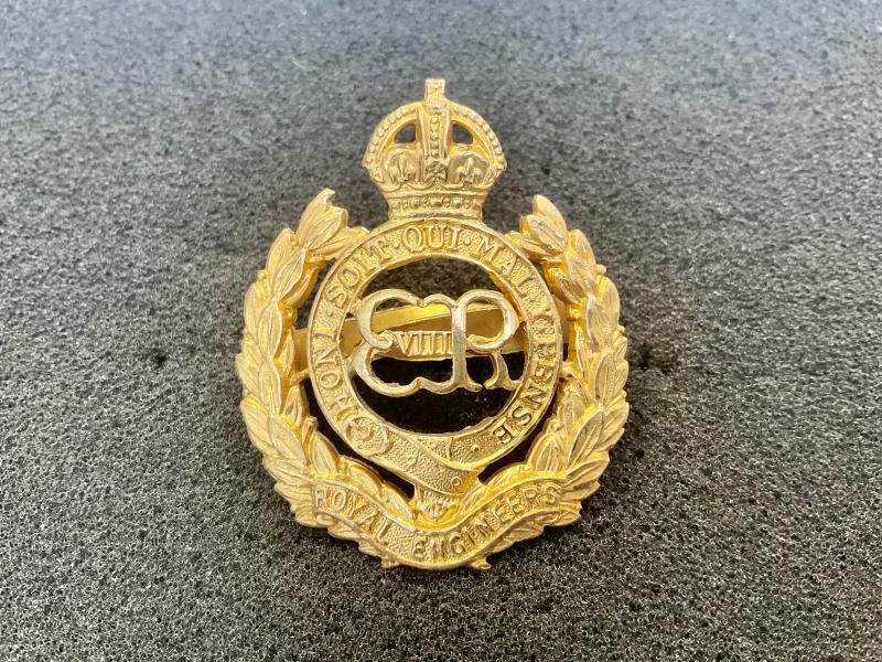 King Edward VIII Royal Engineers officers cap badge.