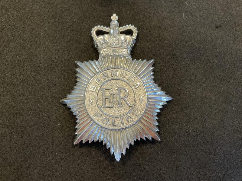 Q/C Bermuda Police Helmet plate.