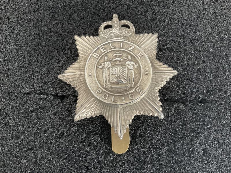 Q/C Belize Police cap badge made by FIRMIN LONDON.