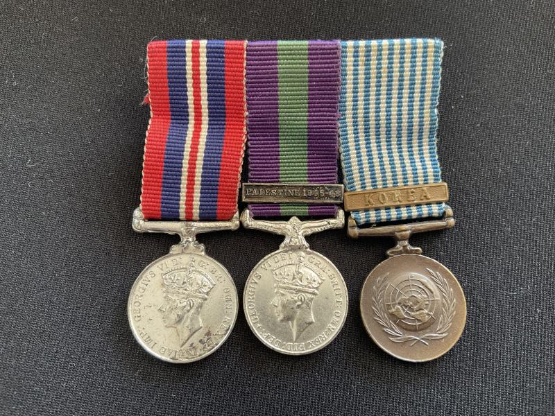 Miniature Palestine 1945-48 bar GSM, WW2 & Korea group.