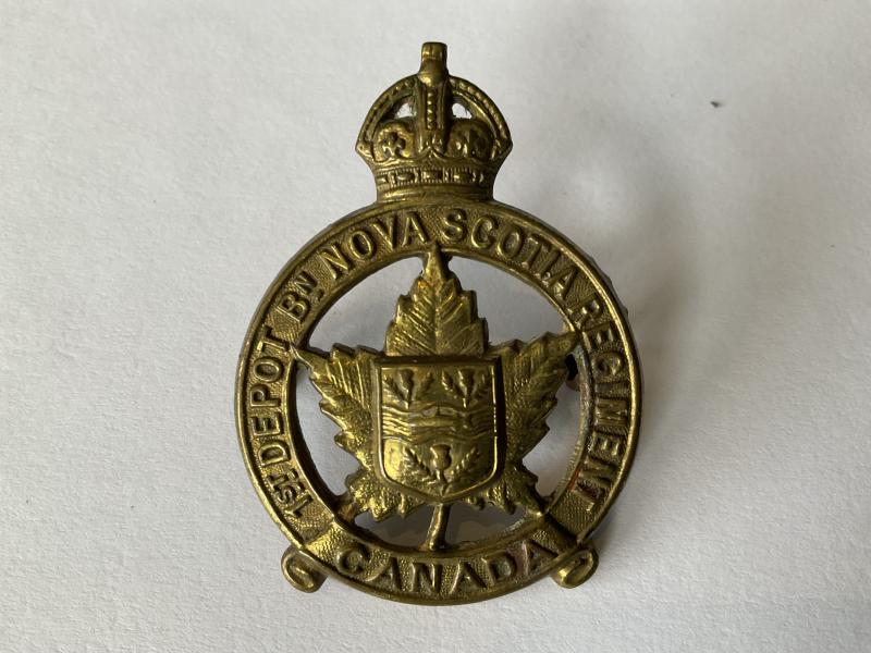 WW1 C.E.F 1st Depot Battalion , Nove Scotia Regiment cap badge.