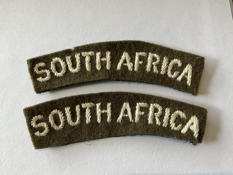 WW2 SOUTH AFRICA cloth army nationality titles.