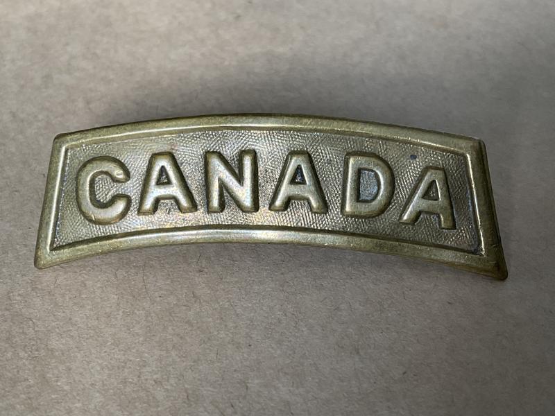 WW1 CANADA brass title stamped CARON BROS MONTREAL 1916.
