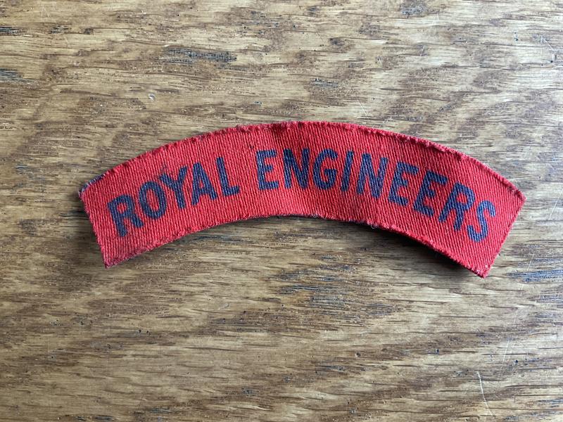 WW2 Printed ROYAL ENGINEERS Shoulder Title