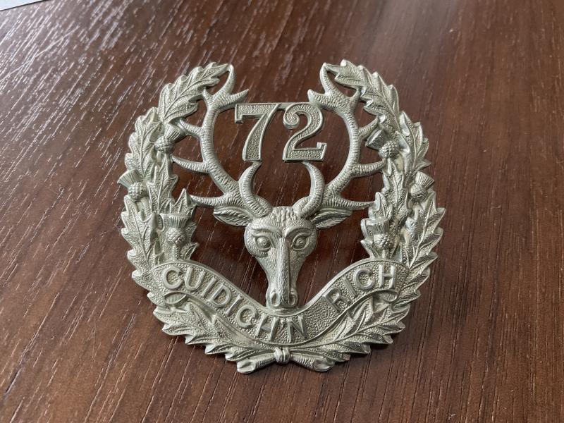 WW1 C.E.F The 72nd Seaforth Highlanders badge by HEMSLEYS.