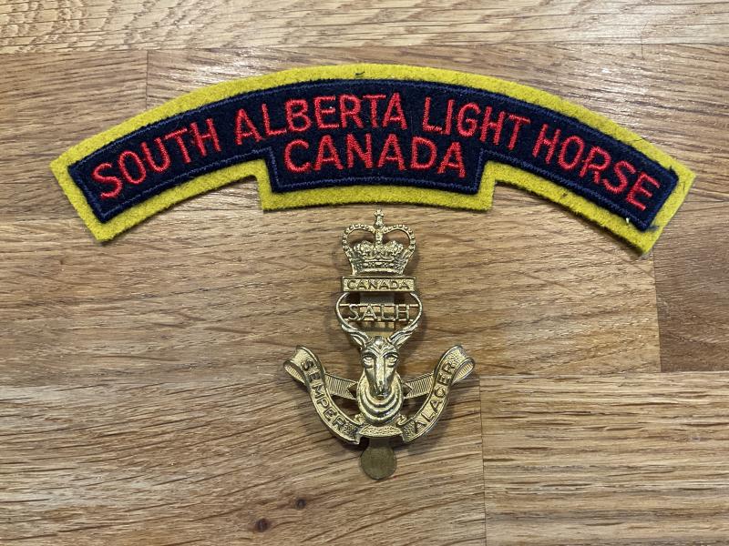 South Alberta Light Horse cap badge & shoulder title.