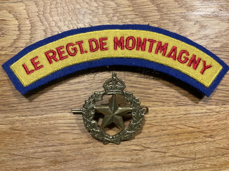 Le Regt.De Montmagny cap badge & shoulder title.