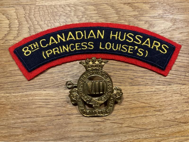 8th Canadian Hussars (Princess Louises) cap badge & title.