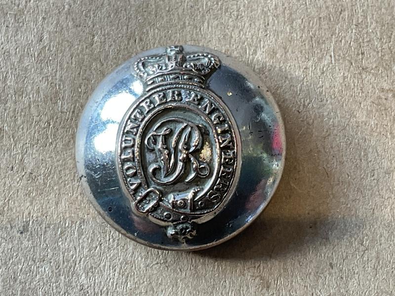 Q.V.C Volunteer Engineers silver plated button.