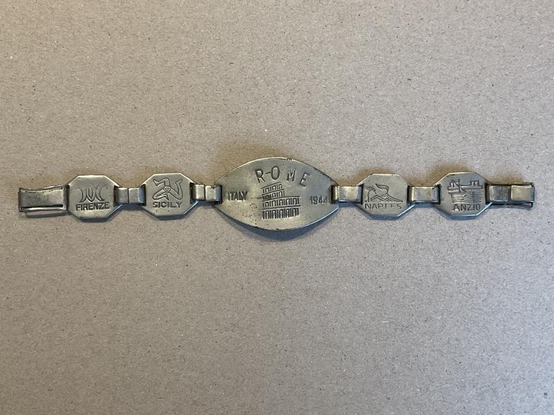 1944 dated Battle for Italian theatre souvenir bracelet.