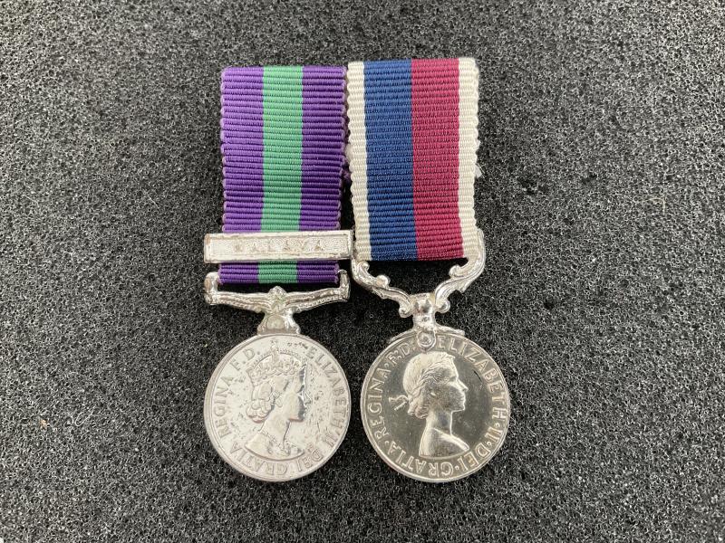 Miniature RAF G.S.Medal ( Malaya bar) & L.S.G.C mounted for wear.