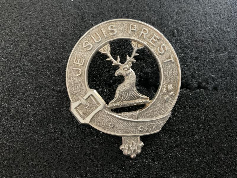 Lovat Scouts white metal glengarry badge.