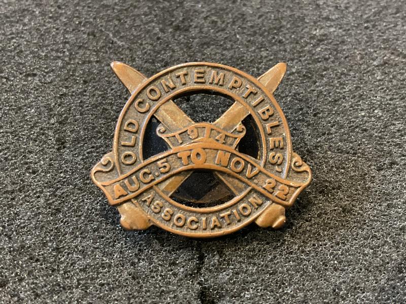 WW1 Old Contemptibles Association lapel badge number 805B.