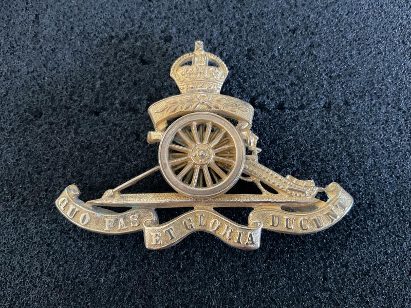Post 1902 Territorial Army Royal Artillery officers cap badge.